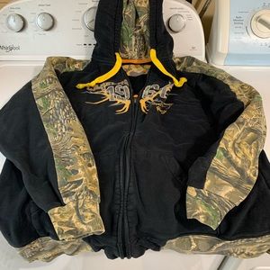 Camo cabelas zip up hoodie